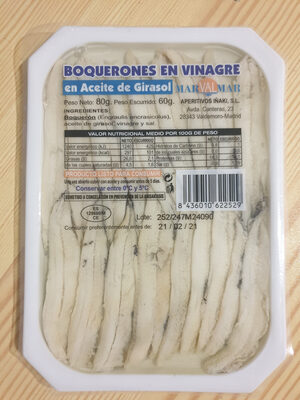 Boquerones en vinagre front packaging