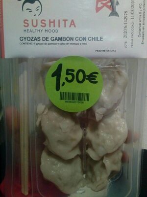 Gyozas de gambón con chile