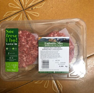 Burguer meat porc/bovi front packaging