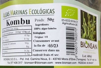 Kombu front packaging