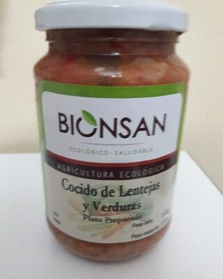 Cocido de lentejas y verduras front packaging