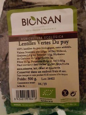 Lentilles vertes de puy