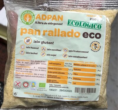 Pan rallado front packaging