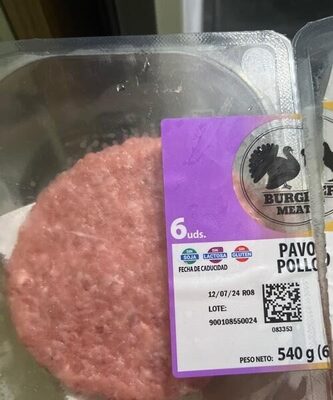 Hamburguesa pavo pollo front packaging