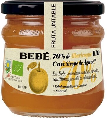 Confitura de albaricoque bio con sirope de ágave front packaging