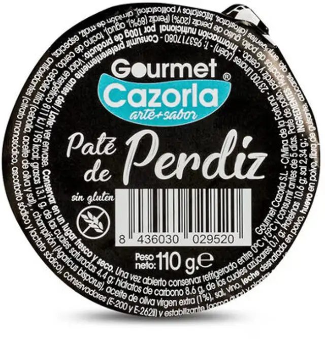 Paté de perdiz front packaging
