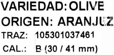 Coles de Bruselas ingredients label
