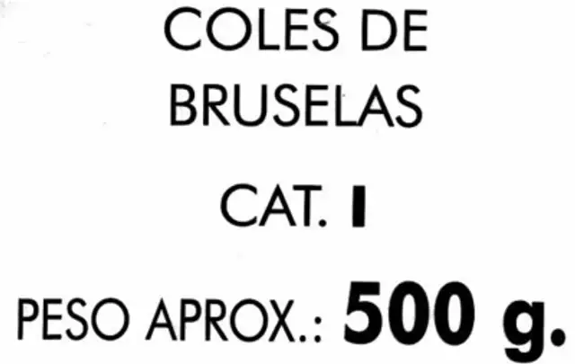 Coles de Bruselas ingredients label