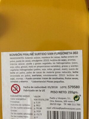 Bombón praliné surtido