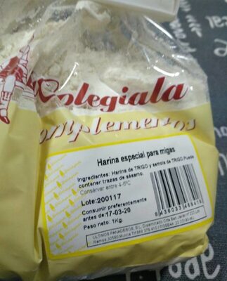 Harina especial para migas front packaging