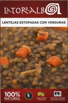 Lentejas estofadas con verduras