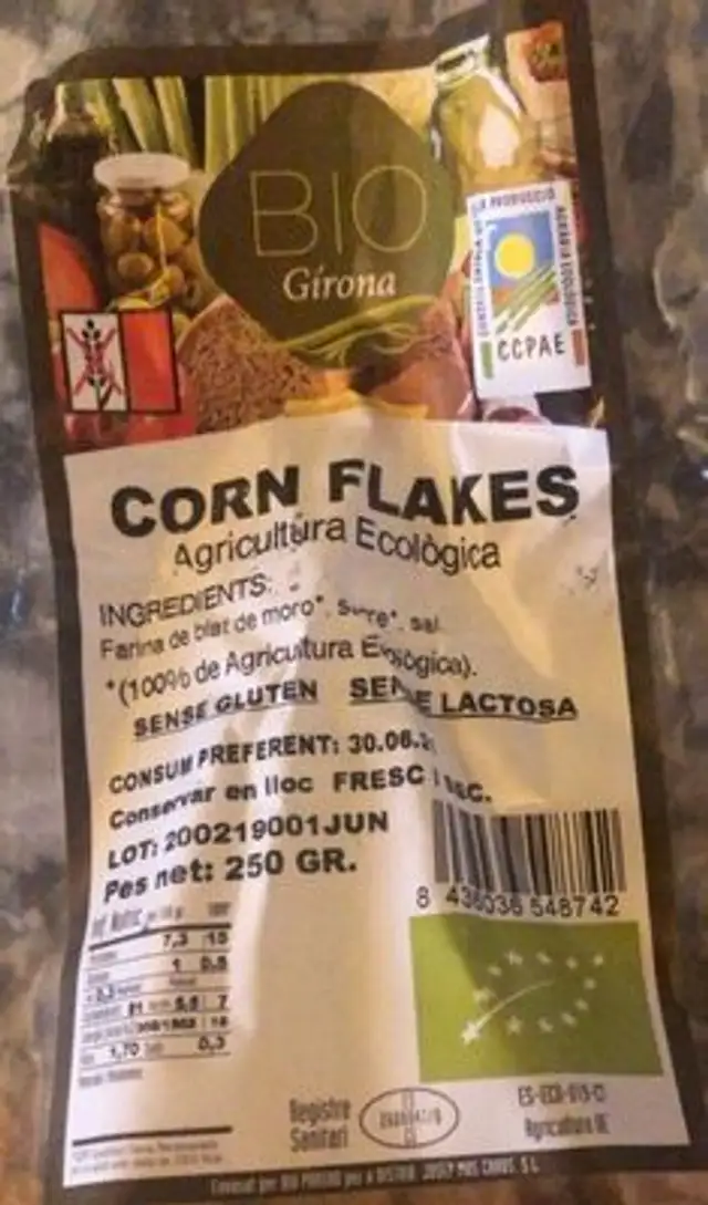 Corn flakes front packaging