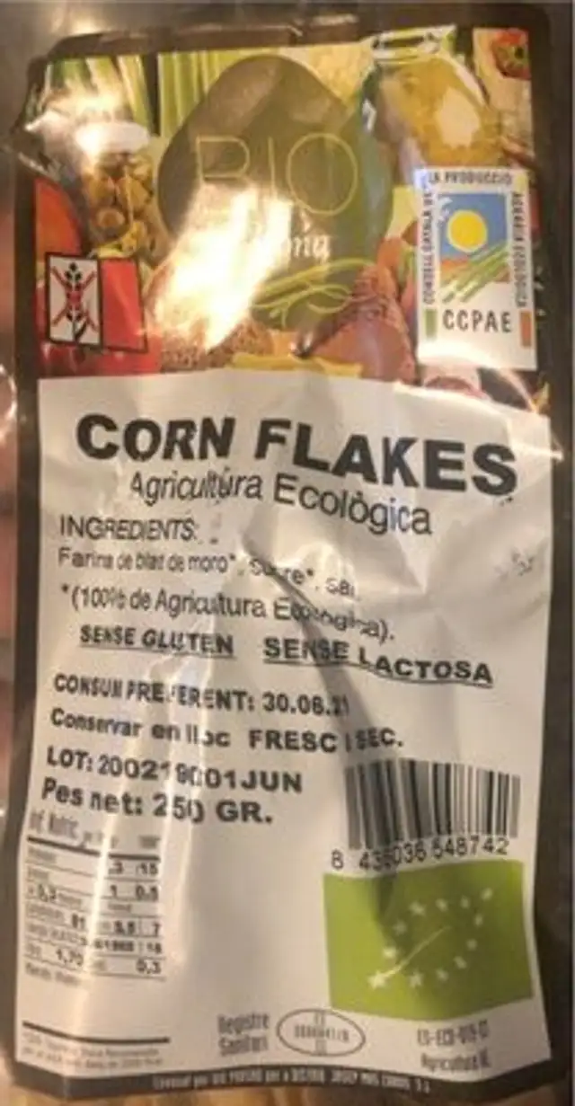 Corn flakes nutrition facts table