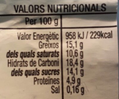 Flam Mató nutrition facts table