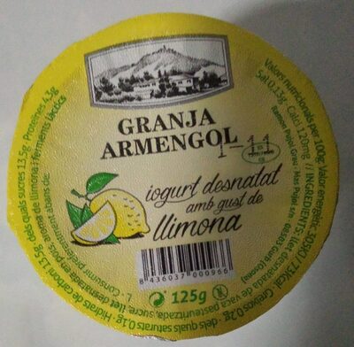 Iogurt Desnatat gust de Llimona front packaging