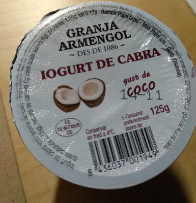 Iogurt de cabra gust de coco front packaging