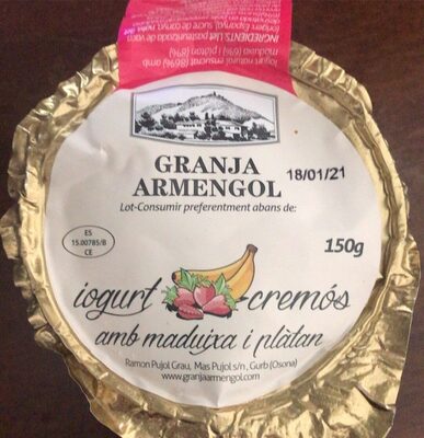 Yogurt cremoso con fresa y platano