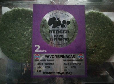 Hamburguesa de pavo y espinacas