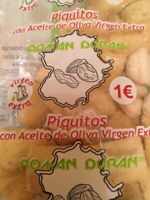 Piquitos con aceite de oliva virgen extra front packaging