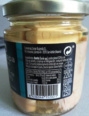 Lomos de bonito nutrition facts table