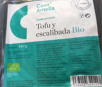 Hamburguesa tofu escalibada Bio front packaging