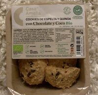 Cookies de espelta y quinoa con chocolate y coco