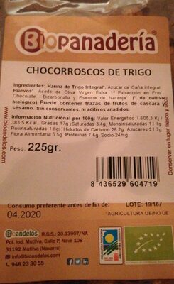 Chocorroscos de trigo front packaging