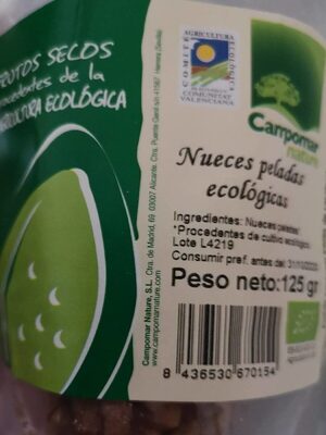 Nueces peladas ecológicas