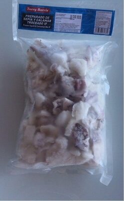 Preparado de sepia y calamar troceado front packaging