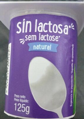 Yogur sin lactosa natural front packaging