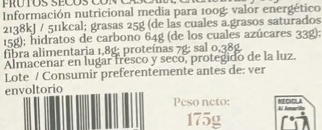galletas de estrella nutrition facts table