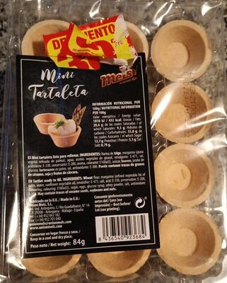 Mini tartaletas front packaging