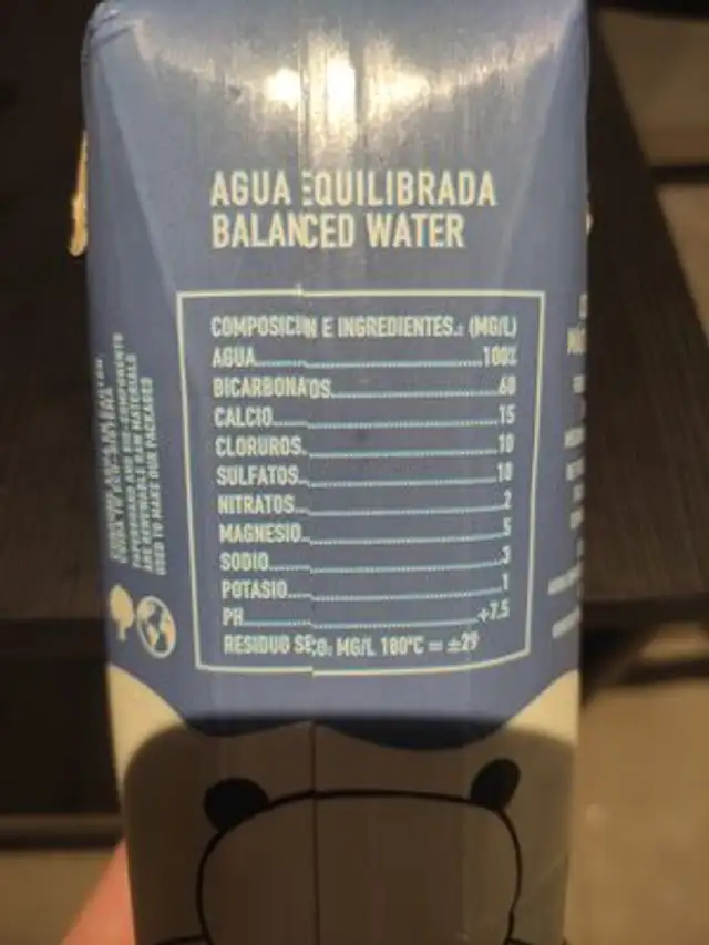 Aigua colevisa nutrition facts table