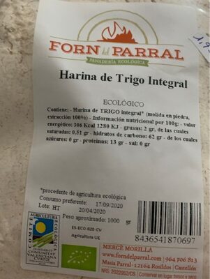 Harina de trigo integral