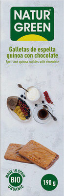 Galletas de espelta y quinoa con chocolate ecológicas