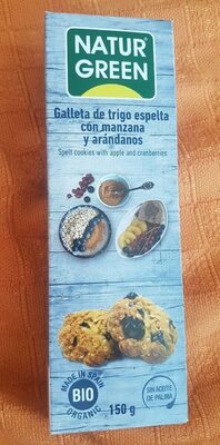 Galleta de trigo espelta con manzana y arandanos