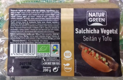 Salchicha vegetal seitán y tofu