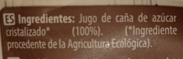 Panela ingredients label