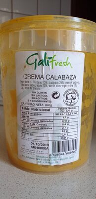 Crema calabaza front packaging