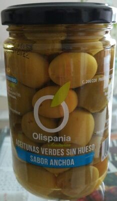 Aceitunas verdes sin hueso sabor anchoa