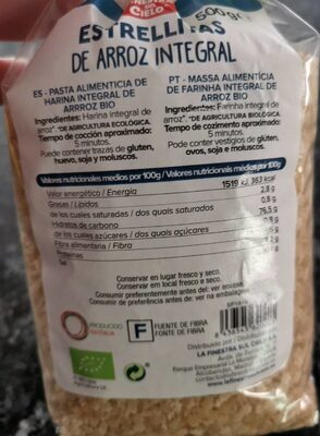 Estrellitas de arroz integral front packaging