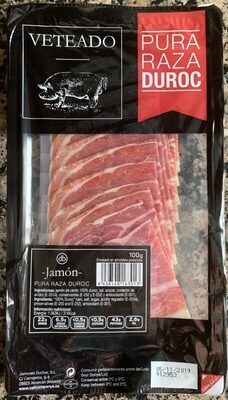 Jamón Veteado raza Duroc front packaging