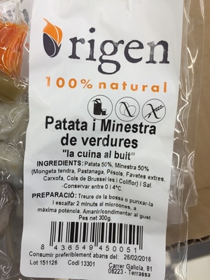 Patata i minestra de verdures