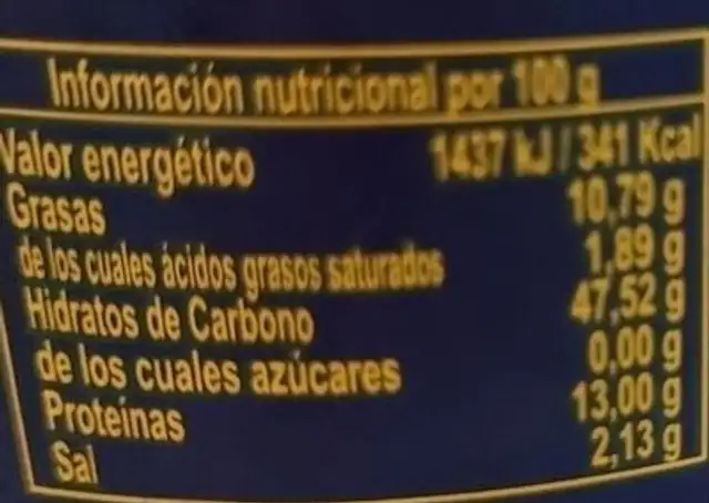 Tomate deshidratado nutrition facts table