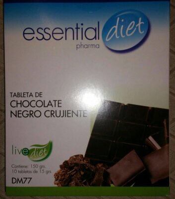 Tableta de chocolate negro crujiente front packaging