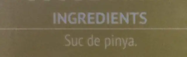 Suc de pinya ingredients label