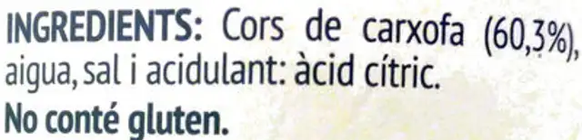 Cors Carxfa ingredients label