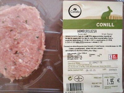 Hamburguesa conill front packaging