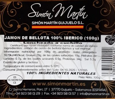 Jamón Bellota 100% Ibérico