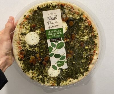 Pizza espinacs i formatge de cabra